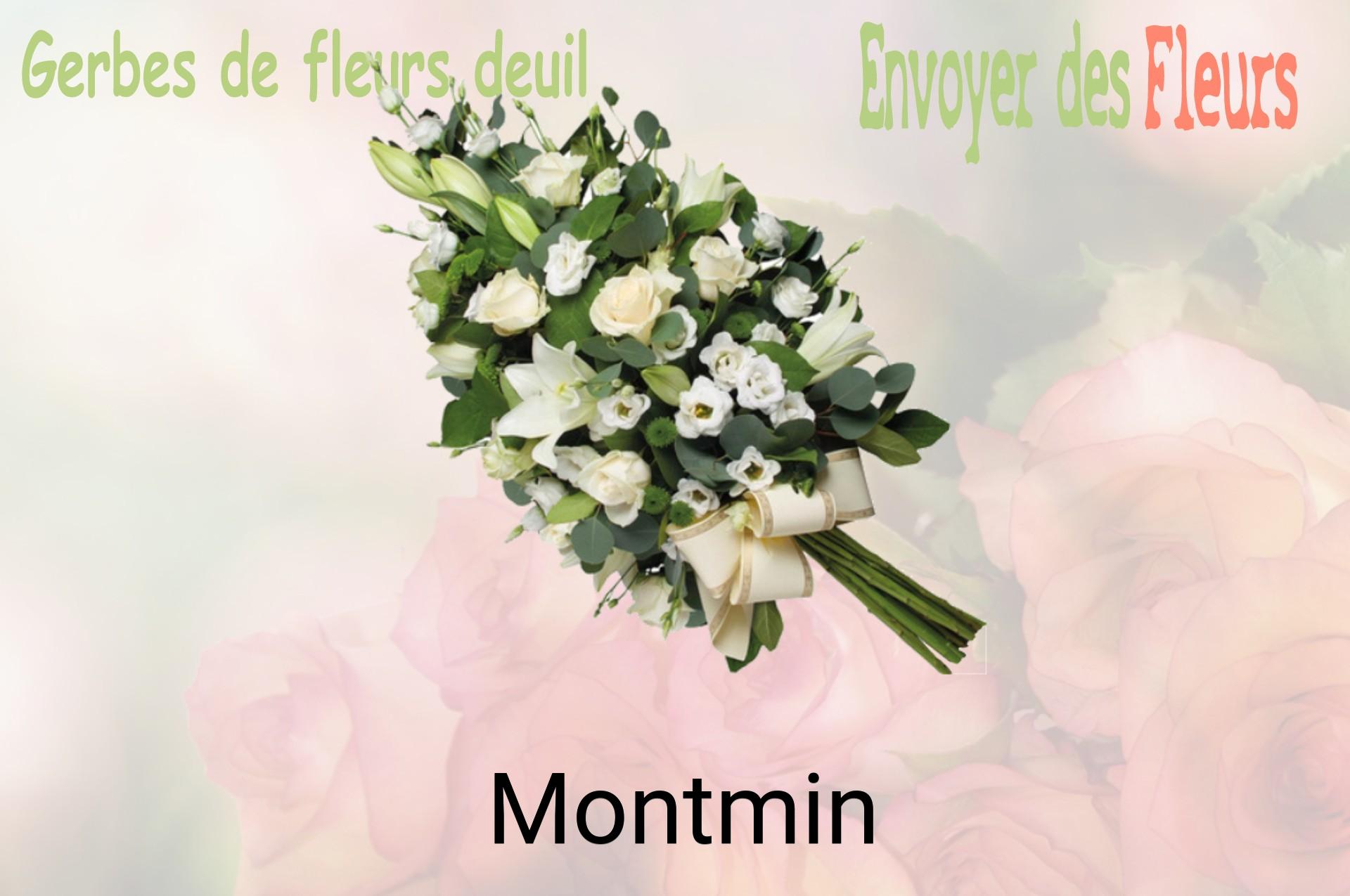Gerbe de fleurs de deuil livrée à Montmin